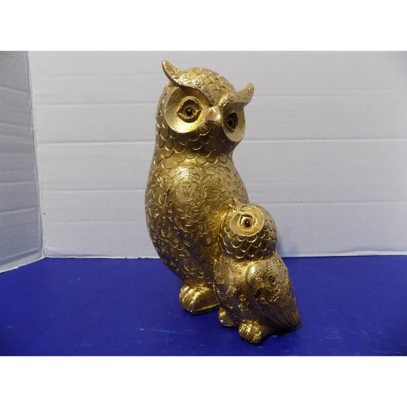 NEW Gold Owl and Baby Statue Figurine - Picture 5 of 6